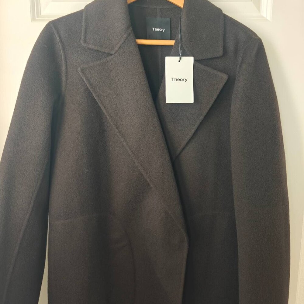NEW Theory Double-Faced Wool-Cashmere Boy Coat - Picture 5 of 9